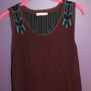 Lush Tank Brown with Teal Detailing